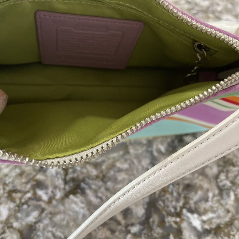 Coach Rainbow Striped Purse in Fabric and Leather - Picture 5 of 6